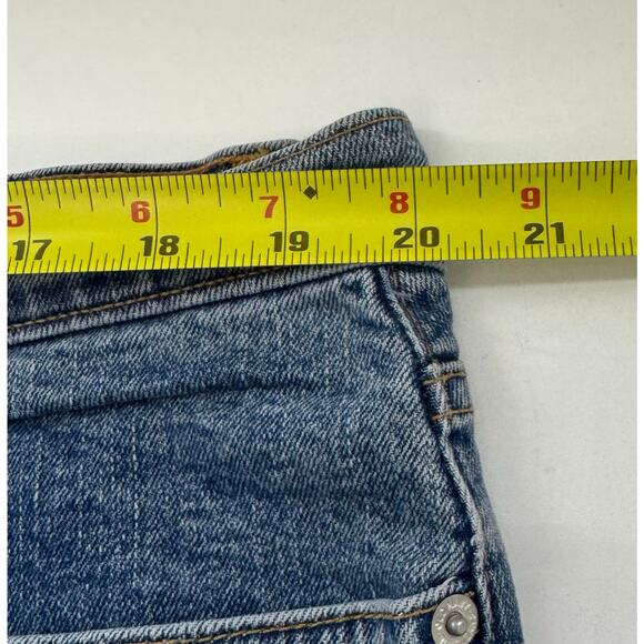 OLD NAVY Midi Denim Skirt Women Size 18 Blue Front Slit Pockets Y2K Hippie Retro - Picture 8 of 8